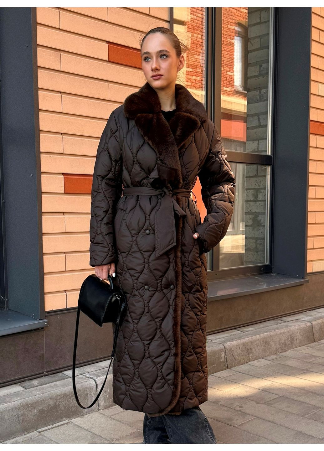 Темно-коричневое зимнее Пальто MN