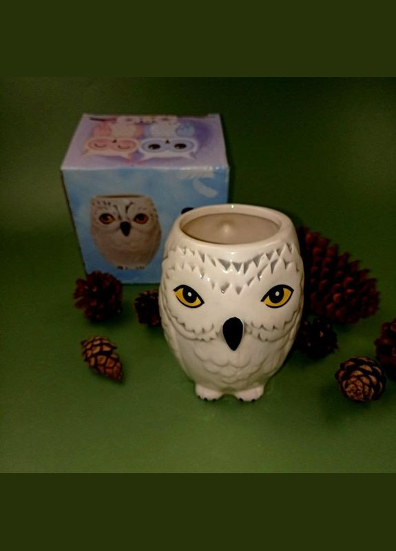 Кружка в виде белой совы гарри поттера гедвига качественная 3д керамика+подарок No Brand (342384661)