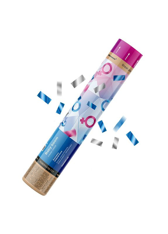 Пневматична хлопушка gender party Boy or Girl: дівчинка фольга, рожеве конфетті Maxsem, 30 см No Brand (329746503)