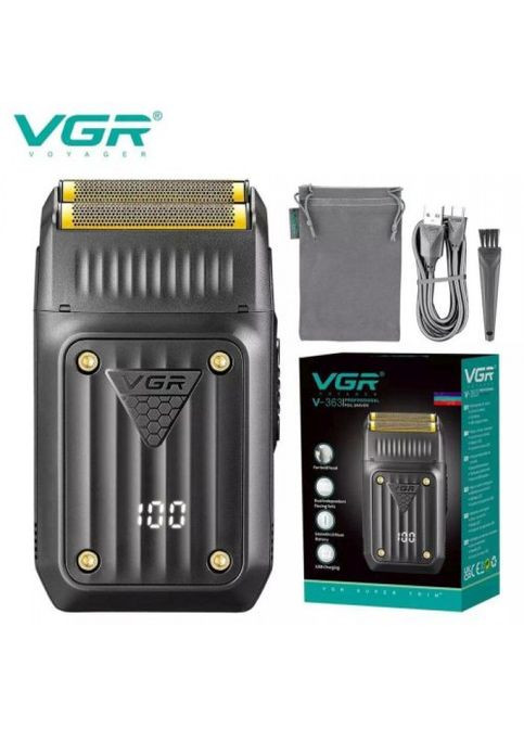 Електробритва VGR V-363 Шейвер для сухого гоління з LED Дисплеєм Чорний MDR No Brand (371793866)