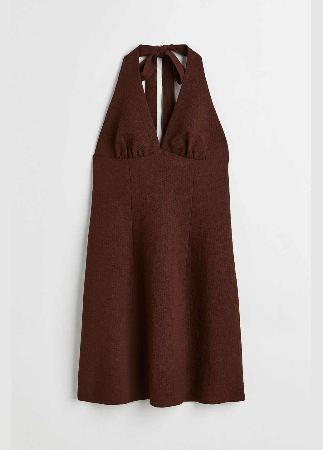 Темно-коричневое коктейльное платье H&M однотонное