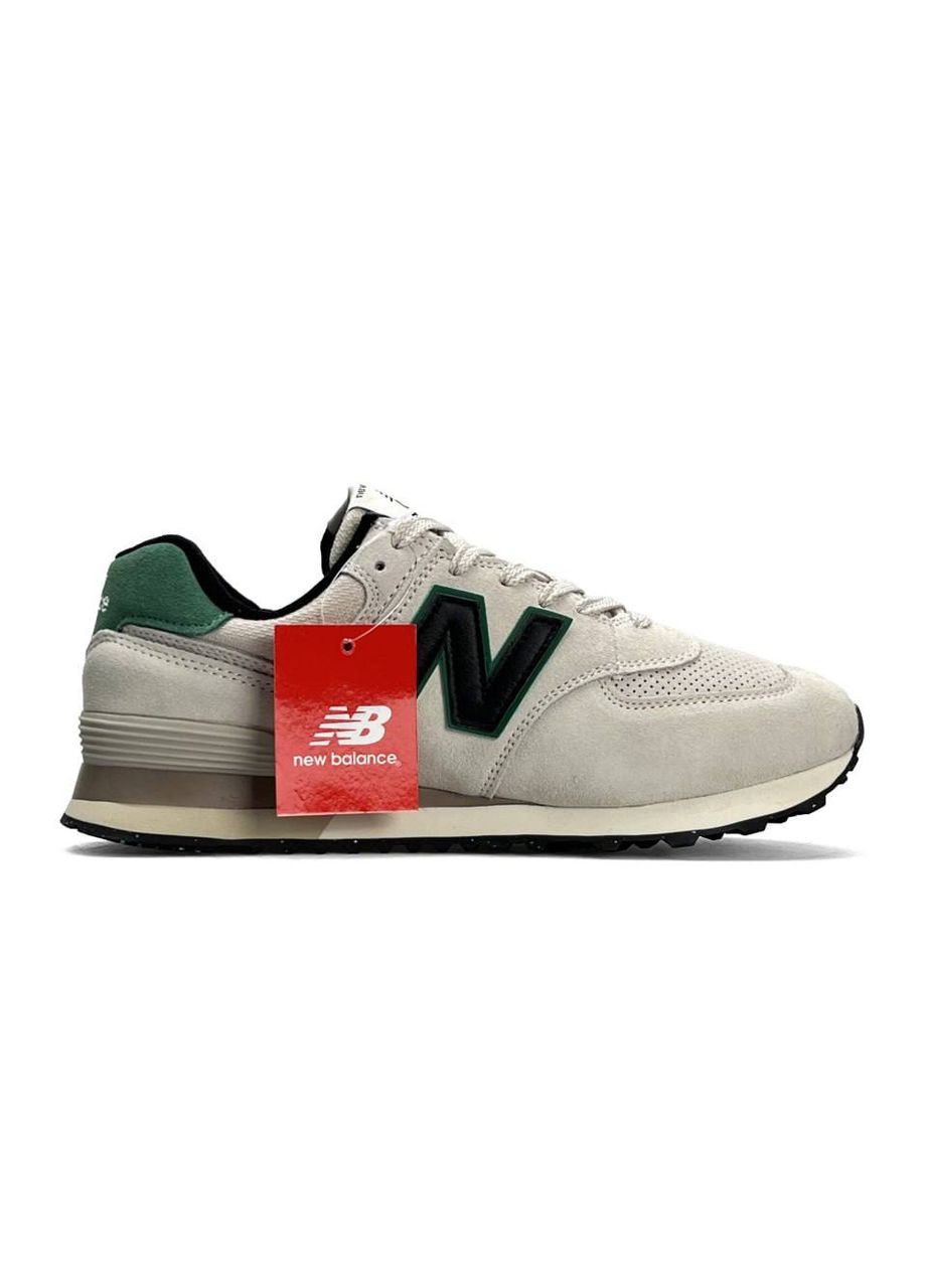 Светло-серые демисезонные кроссовки мужские new balance No Brand 574 Light Grey Green
