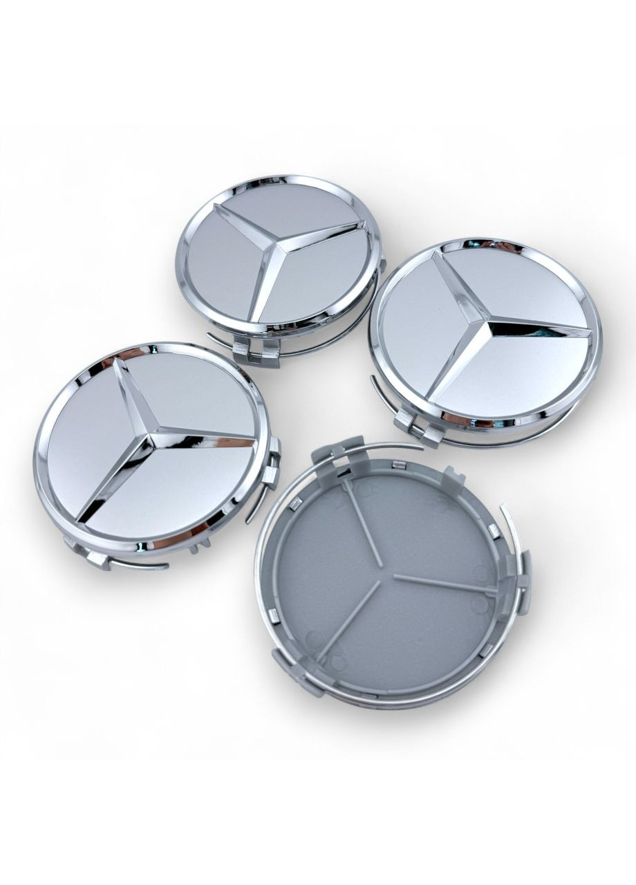 Ковпачки в диски Мерседес заглушка для дисків Mercedes 75/68 мм. Срібний (4 шт.) Mercedes-Benz (354698324)