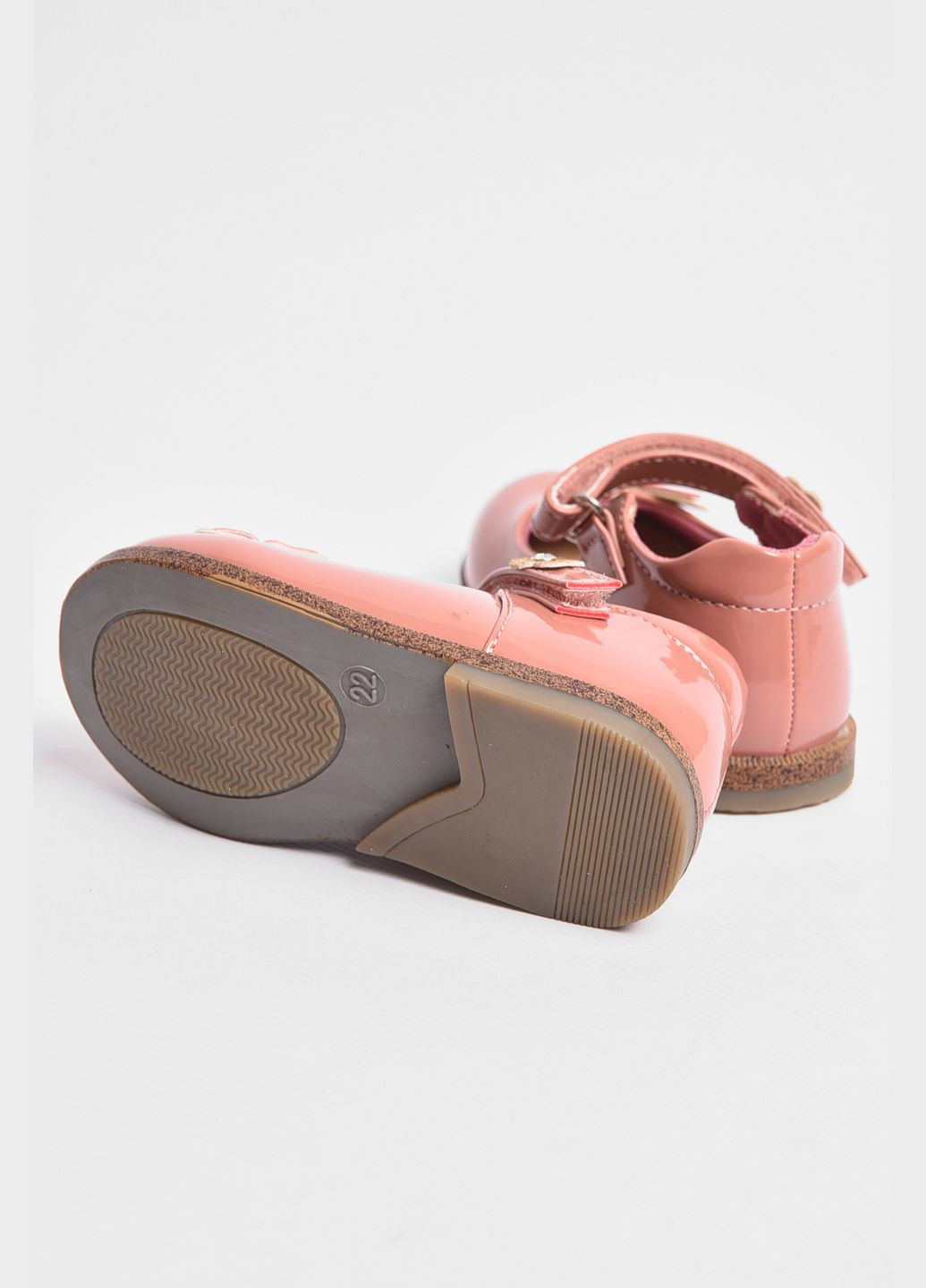 Розовые туфли детские для девочки розового цвета без шнурков Let's Shop