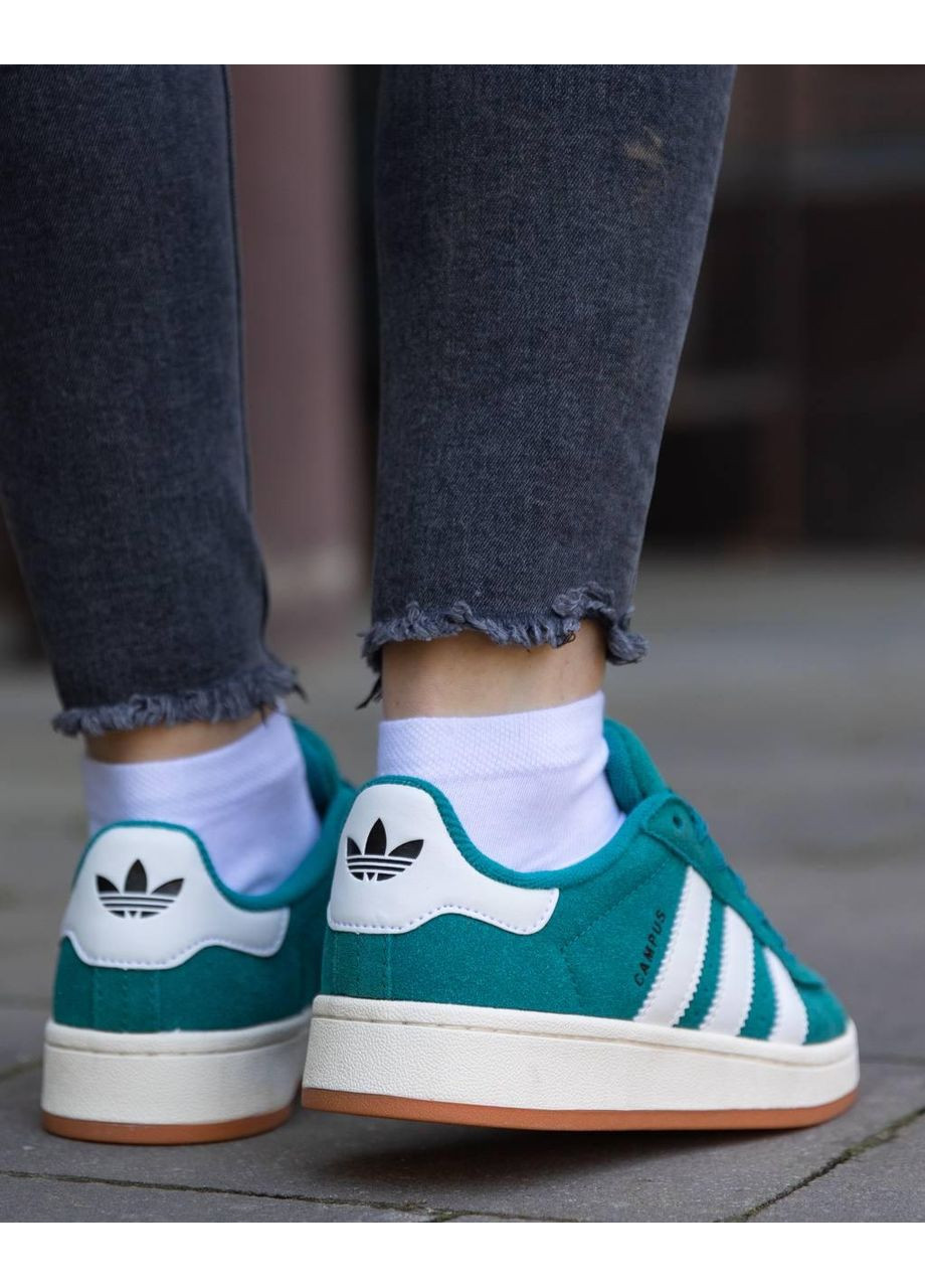 Серые демисезонные кроссовки мужские adidas campus dark green white v2 адидас кампус No Brand