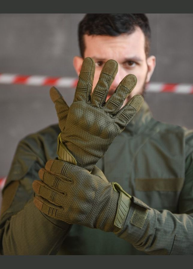 Тактические полномалые перчатки олива No Brand (322186342)