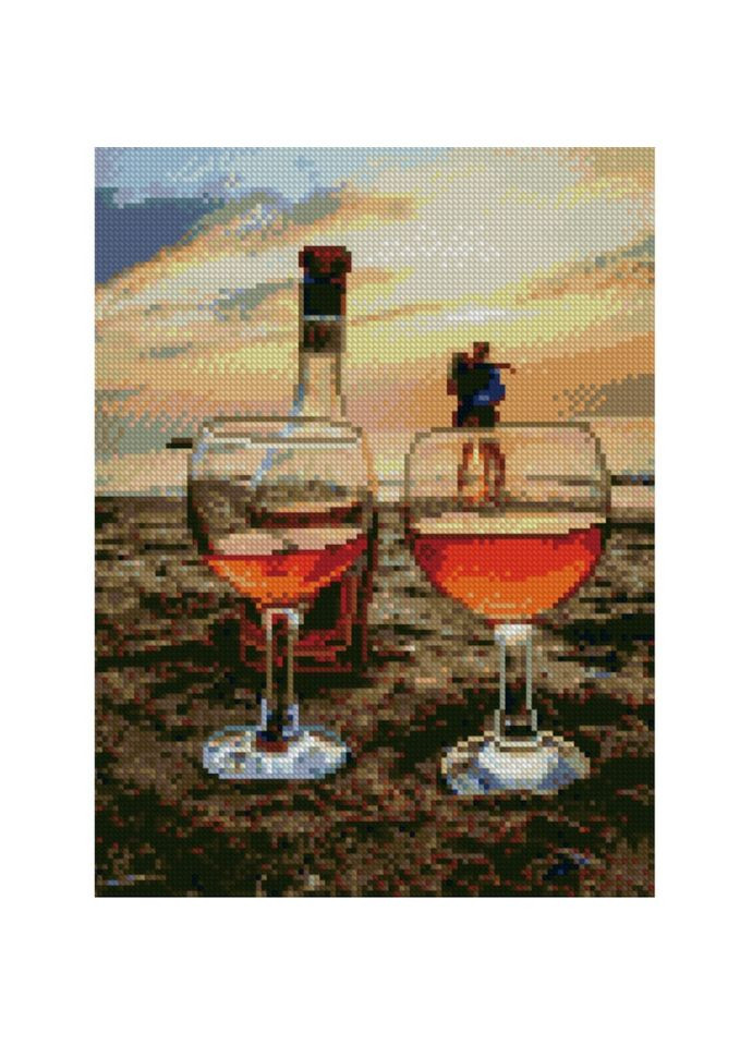 Алмазная картина "Закат в бокале" HX071 Strateg (356108406)