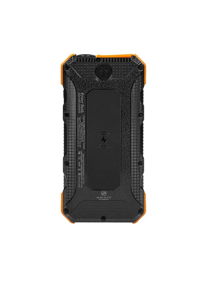 Повербанк с солнечной панелью 20000mAh Power Bank KPB-U1830WFCS Orange беспроводная зарядка LED-фонарь (43-00066) Kraft (382764863)
