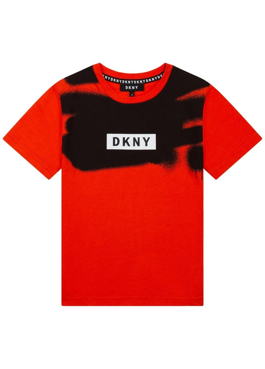 Оранжевая демисезонная футболка, арт. 25d72,, 4 года, 102 см DKNY