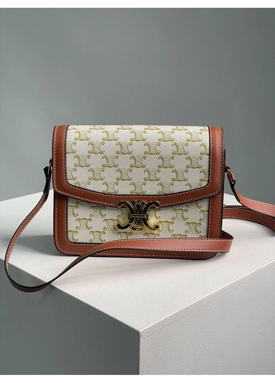 Женская сумка The Triomphe Bag Canvas and Calfskin White No Brand (402817204)