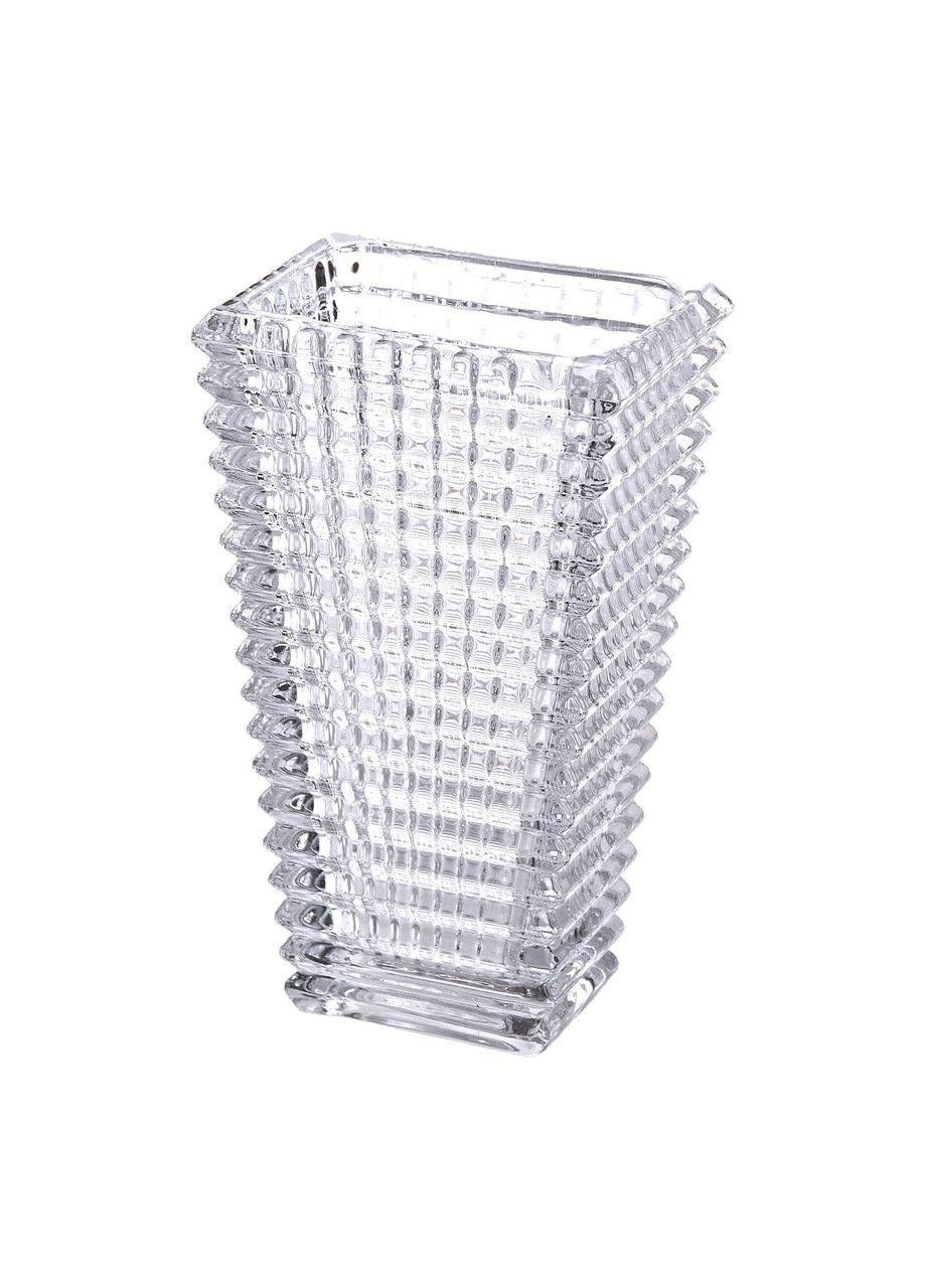 Прямокутна ваза для квітів зі скла 17 см прозора ваза для квітів декор для дому ProDobro (364190218)