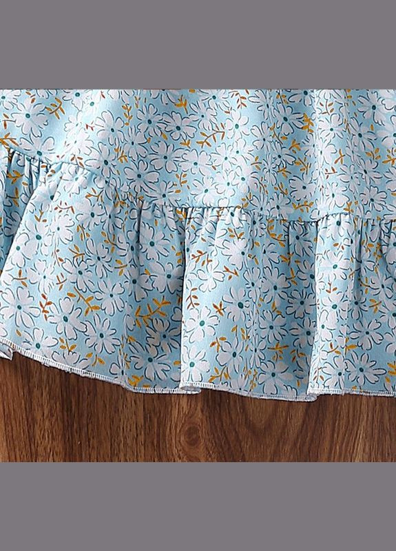 Комбінована нарядна сукня для дівчинки блакитна 10465 No Brand (303612599)