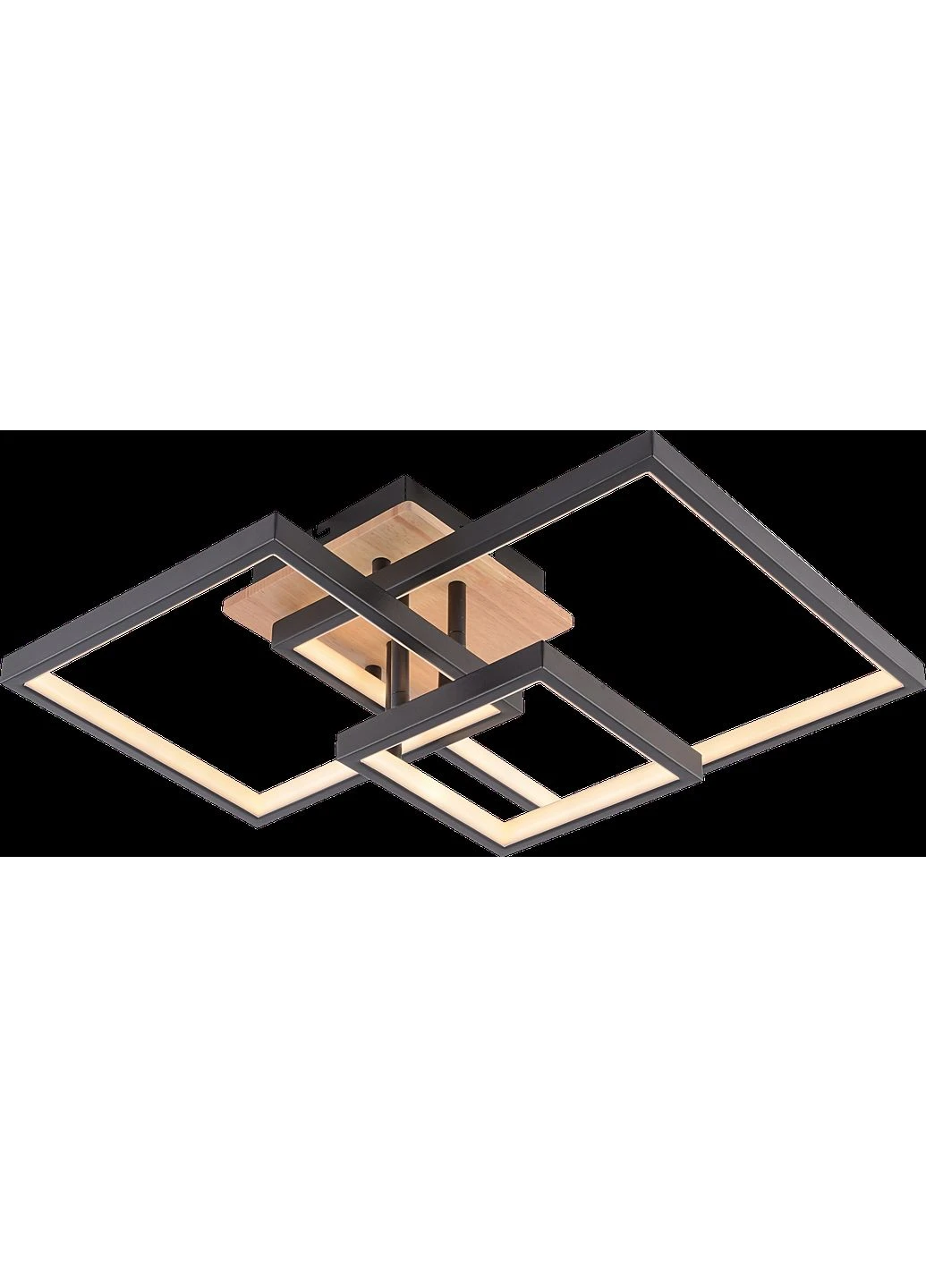 Люстра стельова DK6589-3 BK+WOOD, чорний + дерево, LED 102W Valeso (391001646)