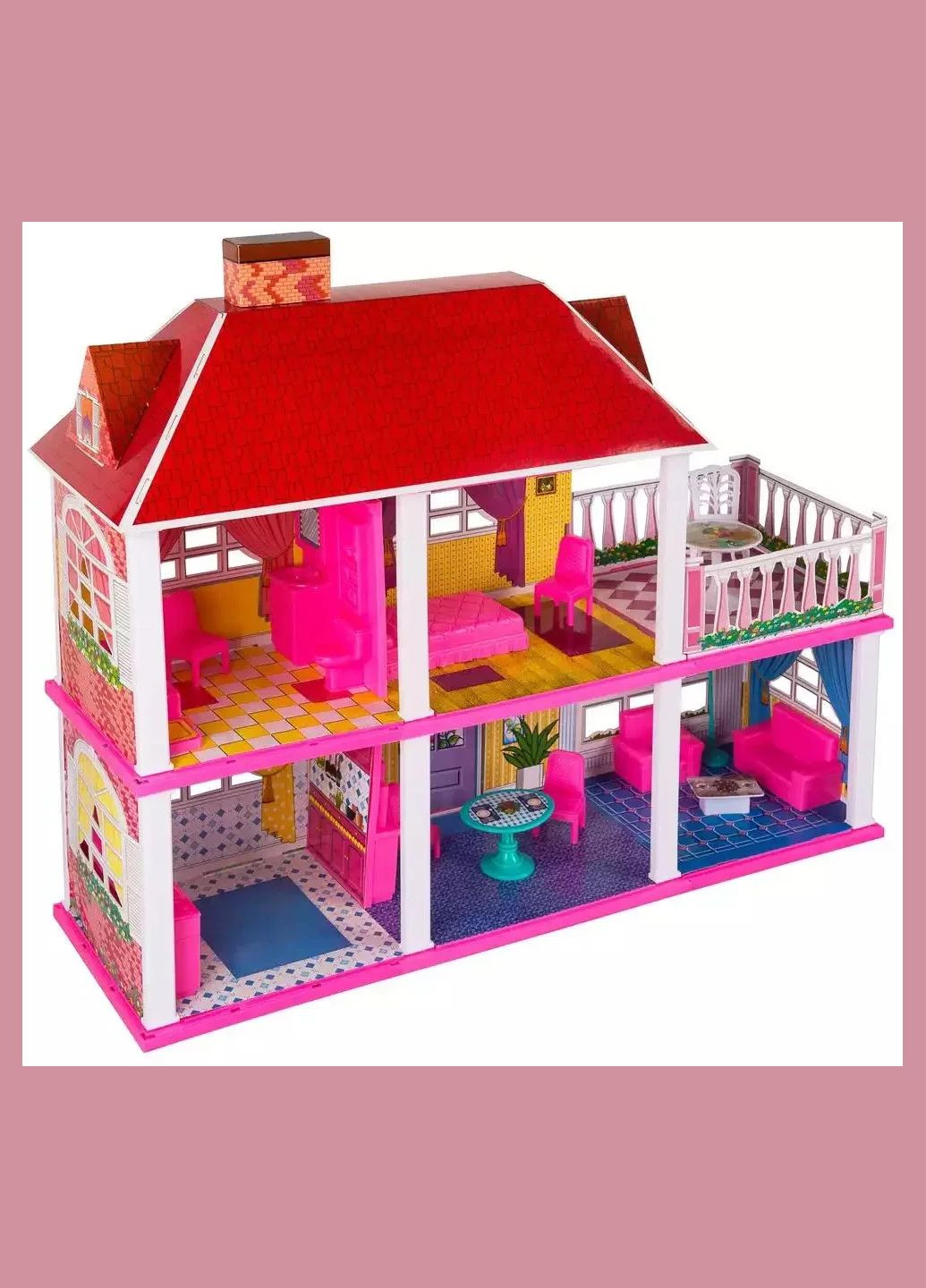 Будиночок для ляльок 2-х поверховий з меблями 62*10*48 см Shantou (348109062)