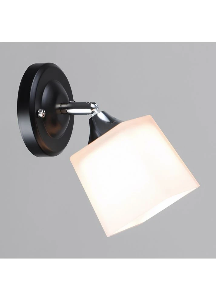 Светильник настенный Бра SR-20291/1W BK+CR L195*W110*H185 E27 черный + хром, плафон белый Light House (388671473)