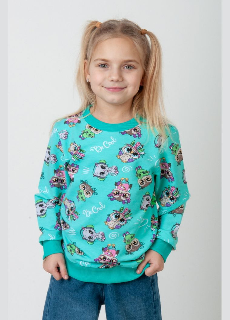 Авекстекс світшот дитячий 04-2654-99 116 см кремово-жовтий лисиця зелений