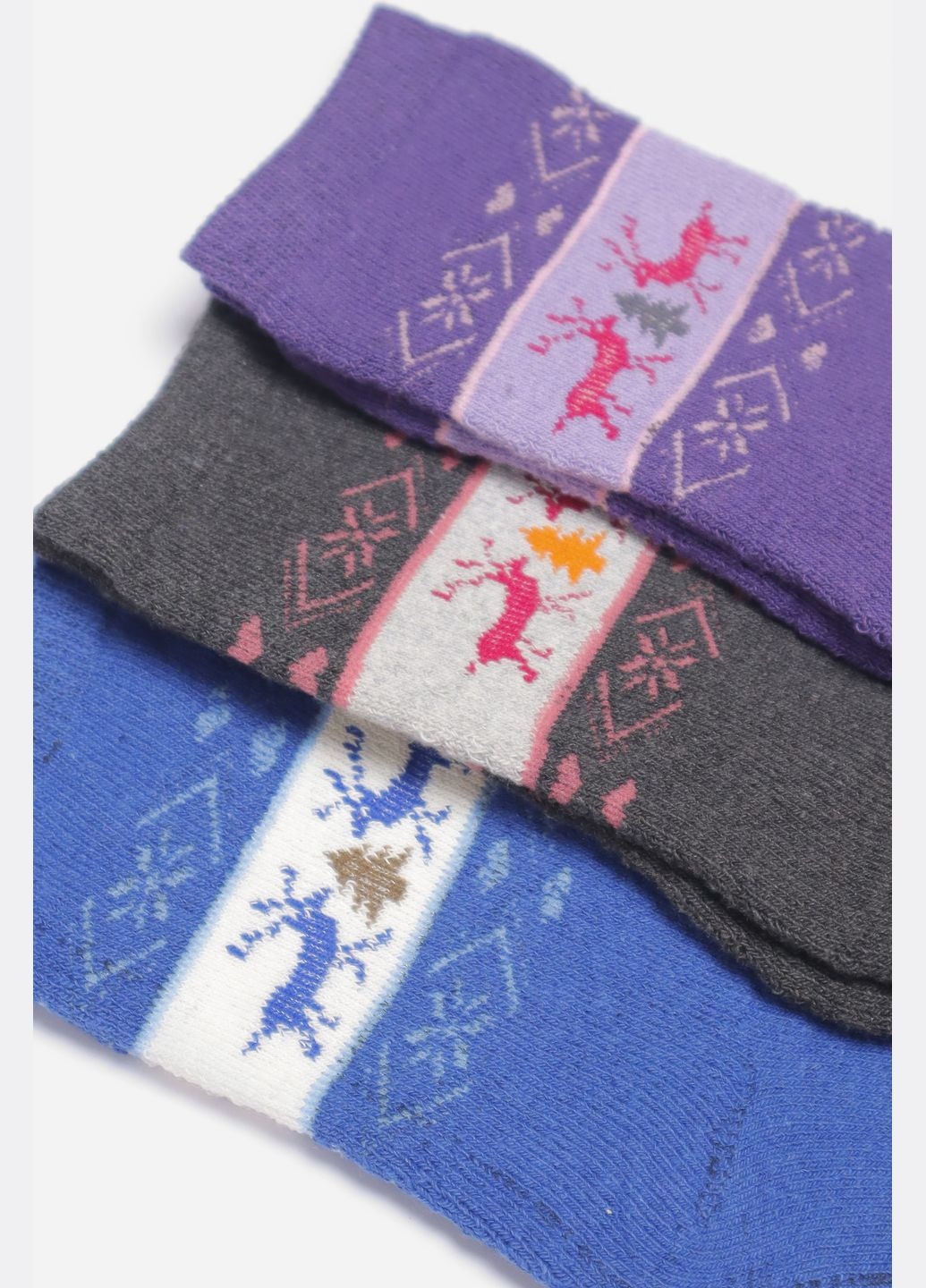 Комбинированные набор носков женских махровых 3 штуки Let's Shop рисунки (304726502)