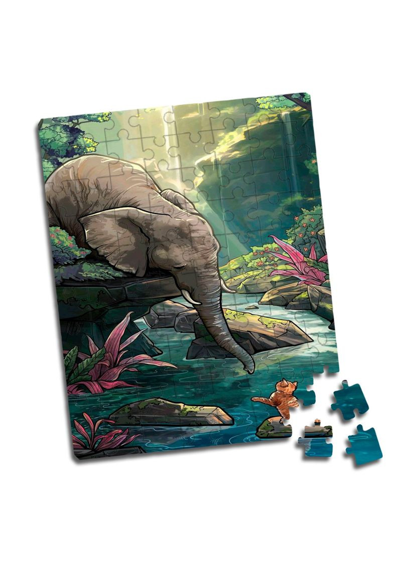 Пазл для детей слоник и котик A5 80 элементов No Brand (309160640)