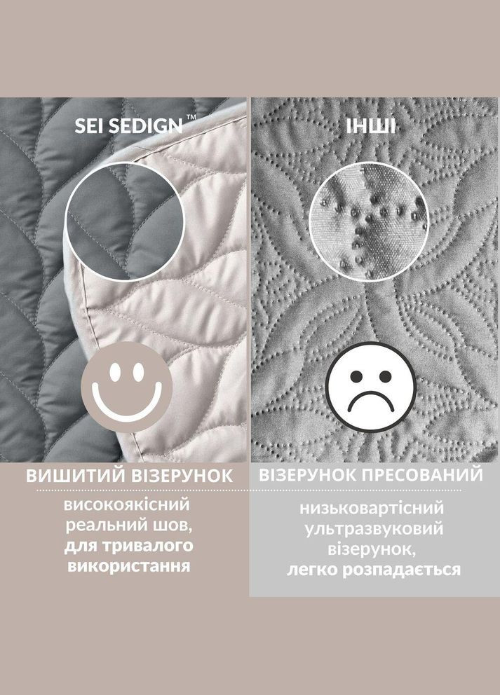 Покривало на ліжко 220х240 см Warmis двостороннє, міцне стьобання тканини, антиалергенне волоконо IDEIA (328069138)