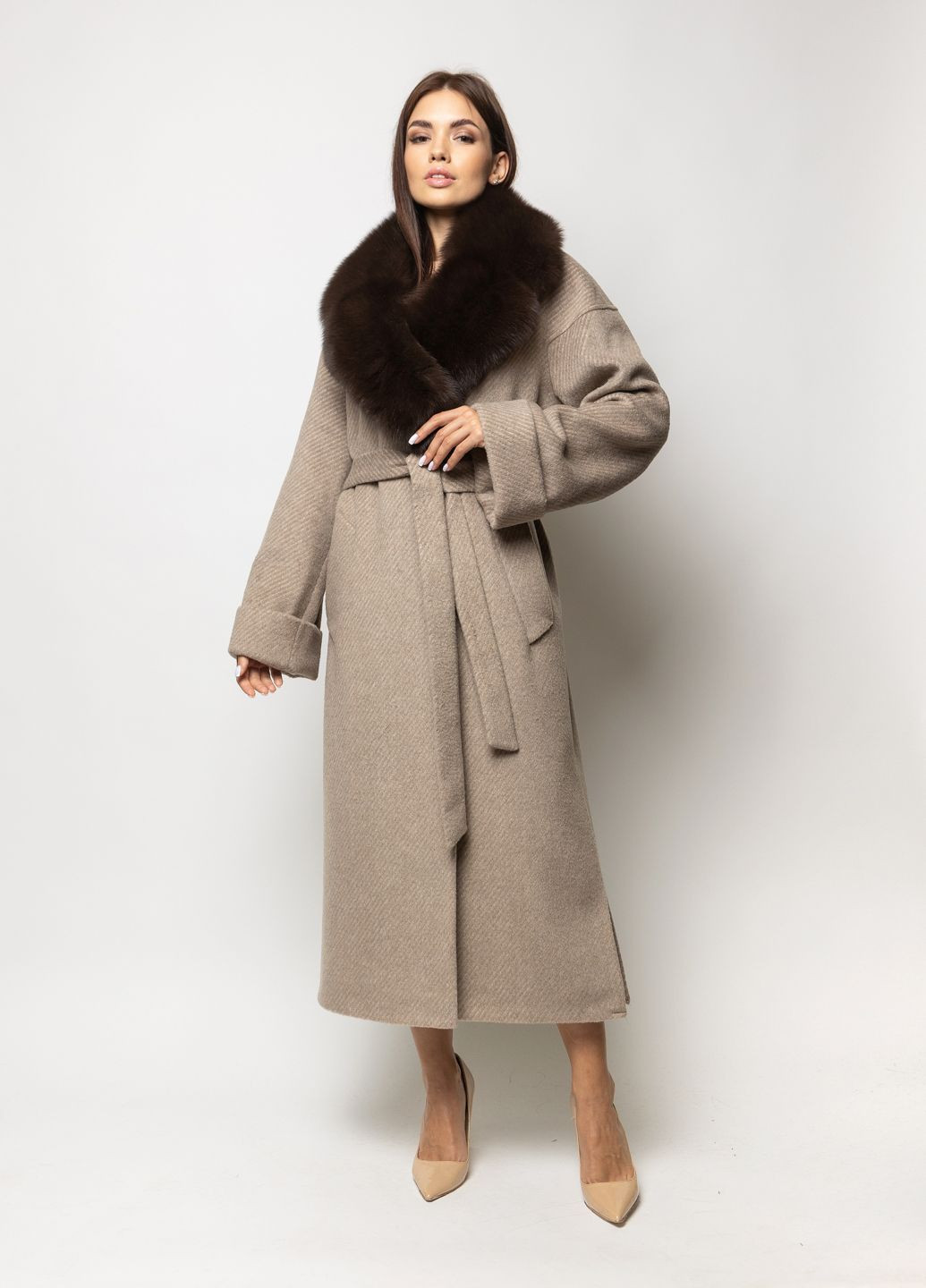 Бежеве демісезонне Каталея беж+хутро CHIUAS