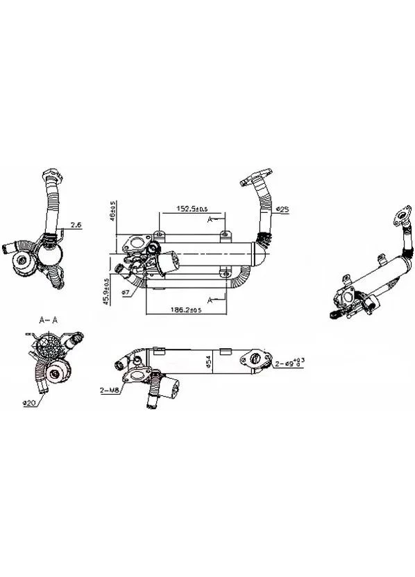 Радиатор отработавших газов VW PASSAT B6 (3C2) - 2.0 TDI (03.2005 - 05.2009) 989275 Nissens (366733080)