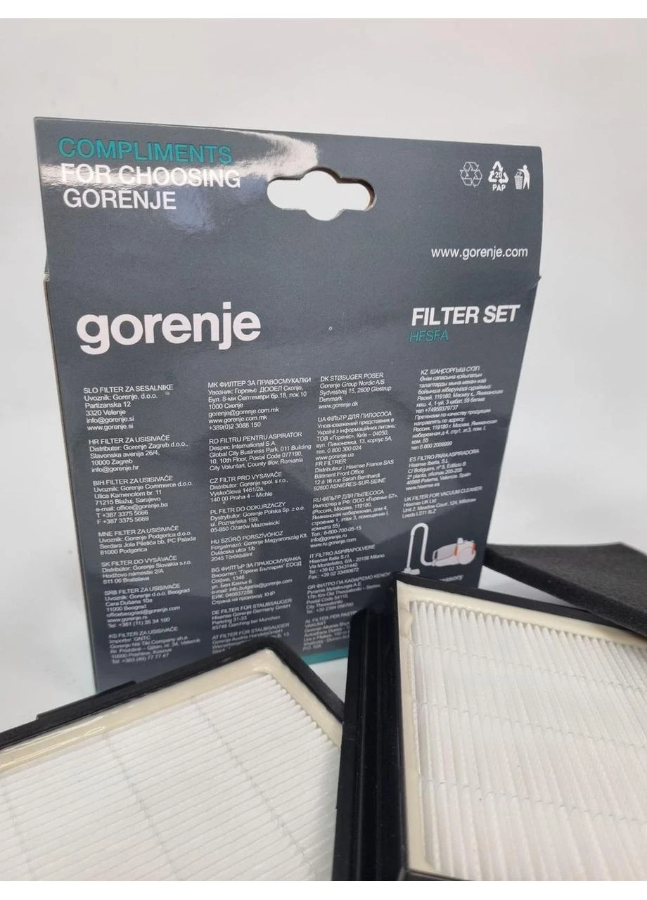 Оригінальний набір HEPA-фільтрів HFSFA (743142) Gorenje (361386698)