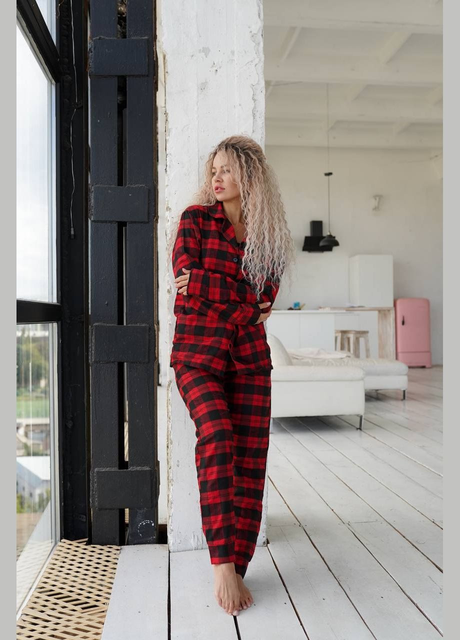 Фланелева піжама унісекс сорочка та штани No Brand (313801901)