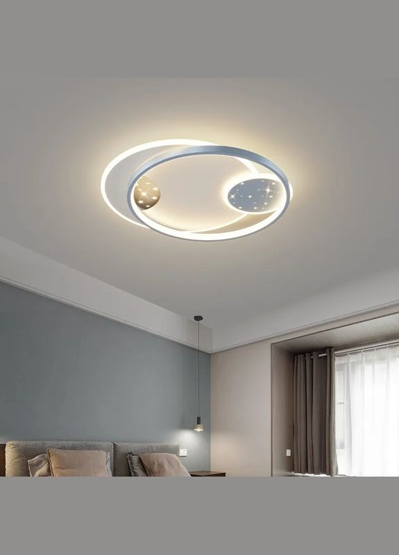 Люстра светодиодная потолочная LED светильник для квартиры на потолок лэд с пультом 27122 Белый 5х40х52 см. Sunnysky (364759987)