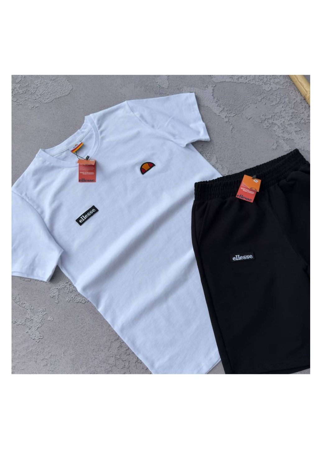 Черно-белый летний мужской комплект No Brand