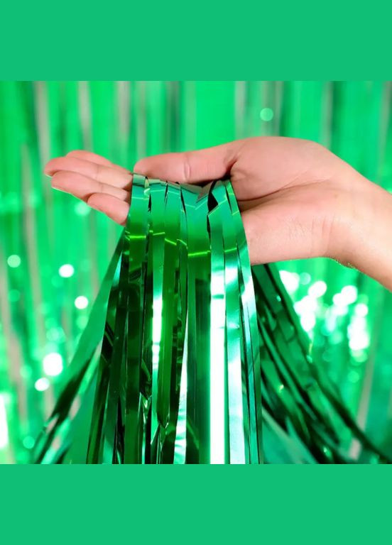 Дождик для фотозоны 3 м на 1 м зеленый Jannet Дощик (316580241)