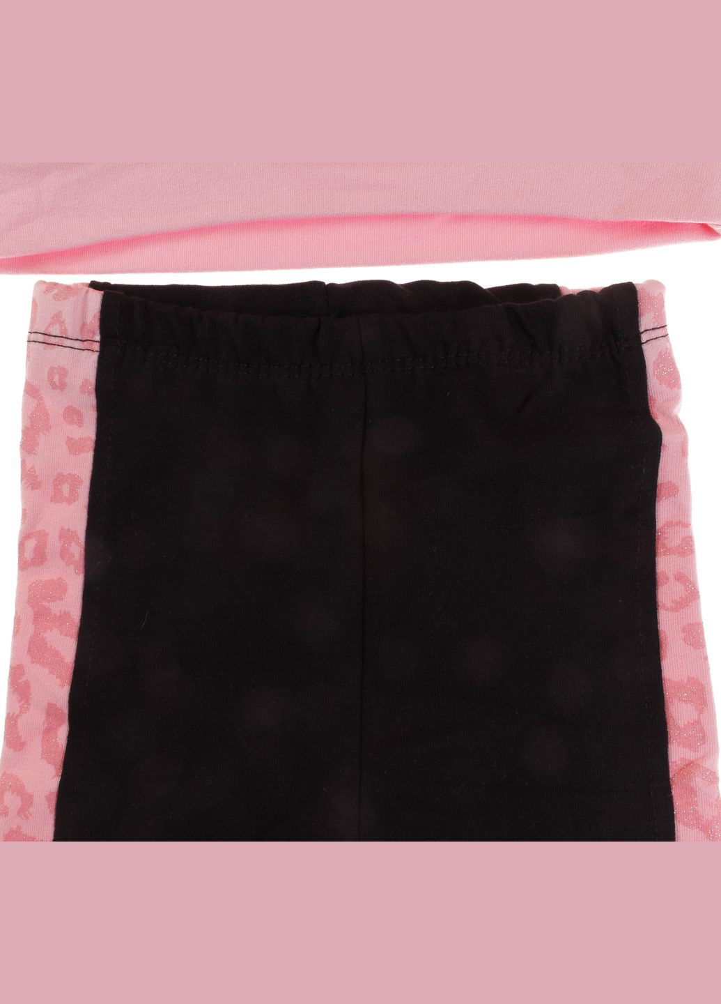 Розовый демисезонный футболка с длинным рукавом + брюки 15439 и черный Miniworld