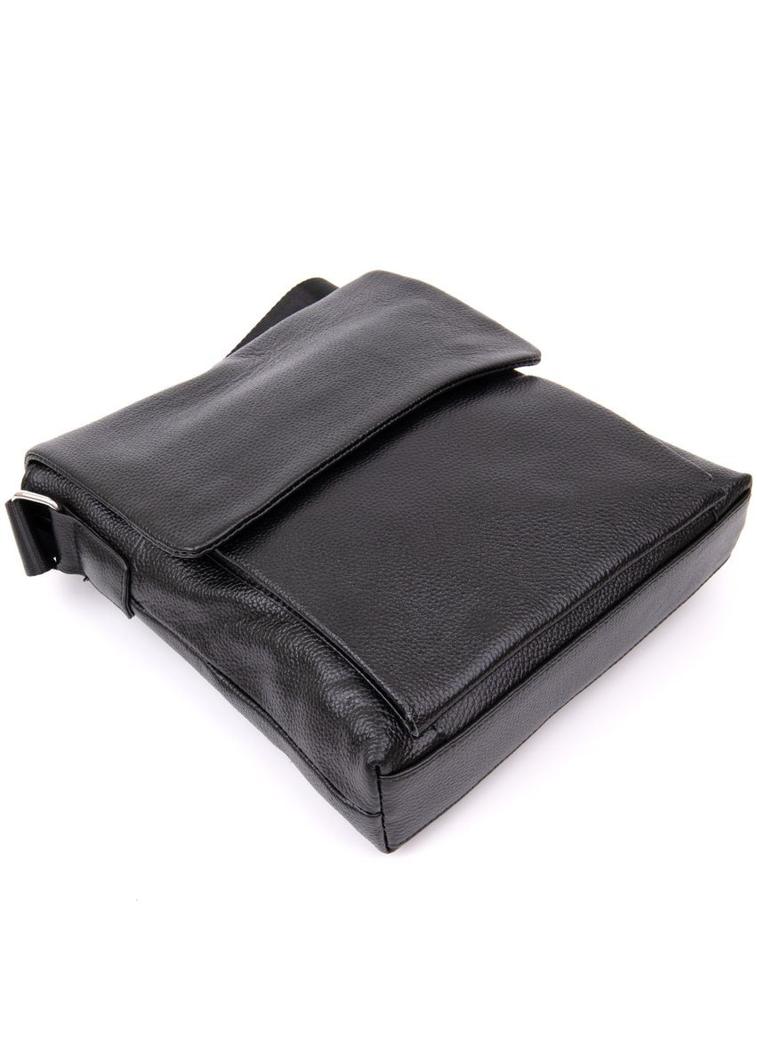 Шкіряна сумка крос боді чоловіча месенджер через плече чорна 20410 Vintage (329196679)