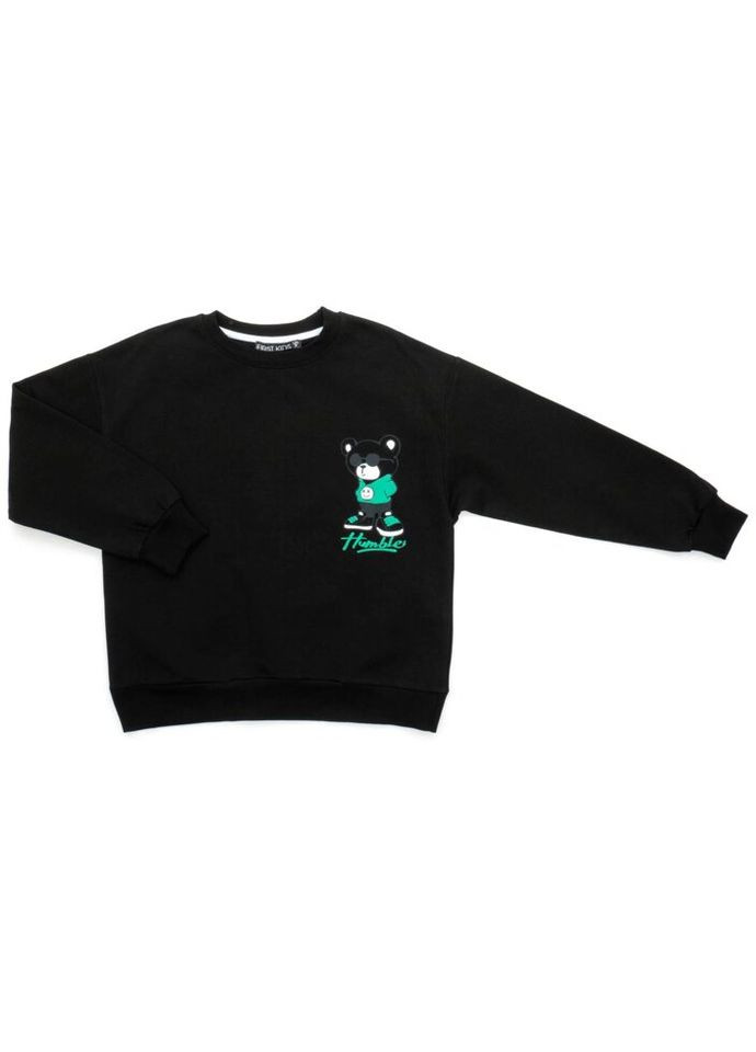 Кофта з ведмедем (3132-134B-black) First Kids (301146882)