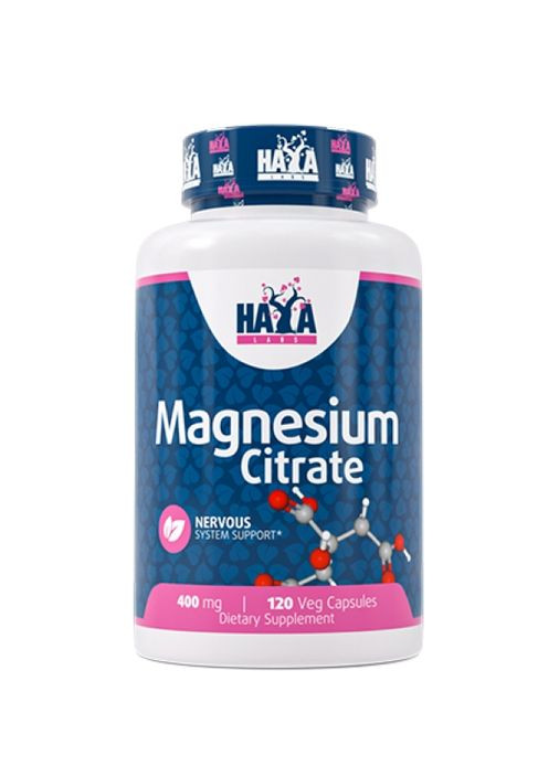 Цитрат магнію Magnesium Citrate 400 мг 120 капсул Haya Labs (351390744)