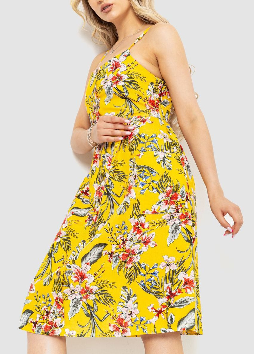 Жіночий сарафан з квітковим принтом, колір жовтий, Ager (288750771)
