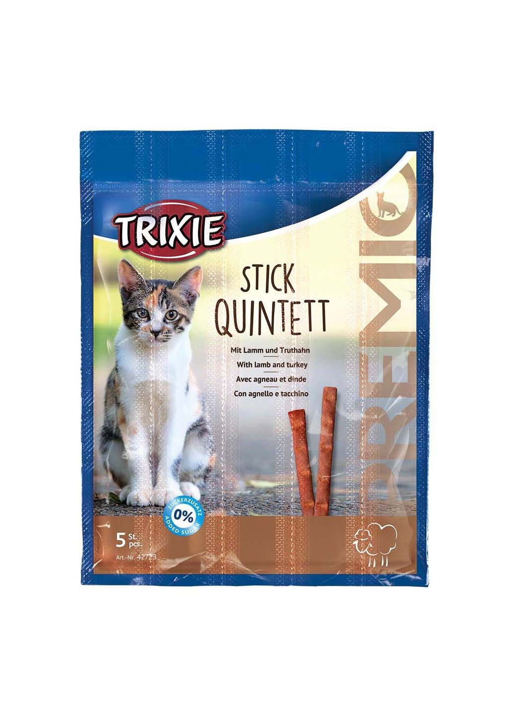 Лакомство для кошек 42723 Premio Quadro-Sticks ягненок/индейка 5 шт x 5 г Trixie (285778944)