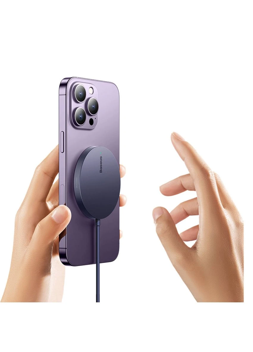 Бездротовий зарядний пристрій 15W Dusty Purple Baseus Simple Mini3 Magnetic Wireless Charger (362214299)