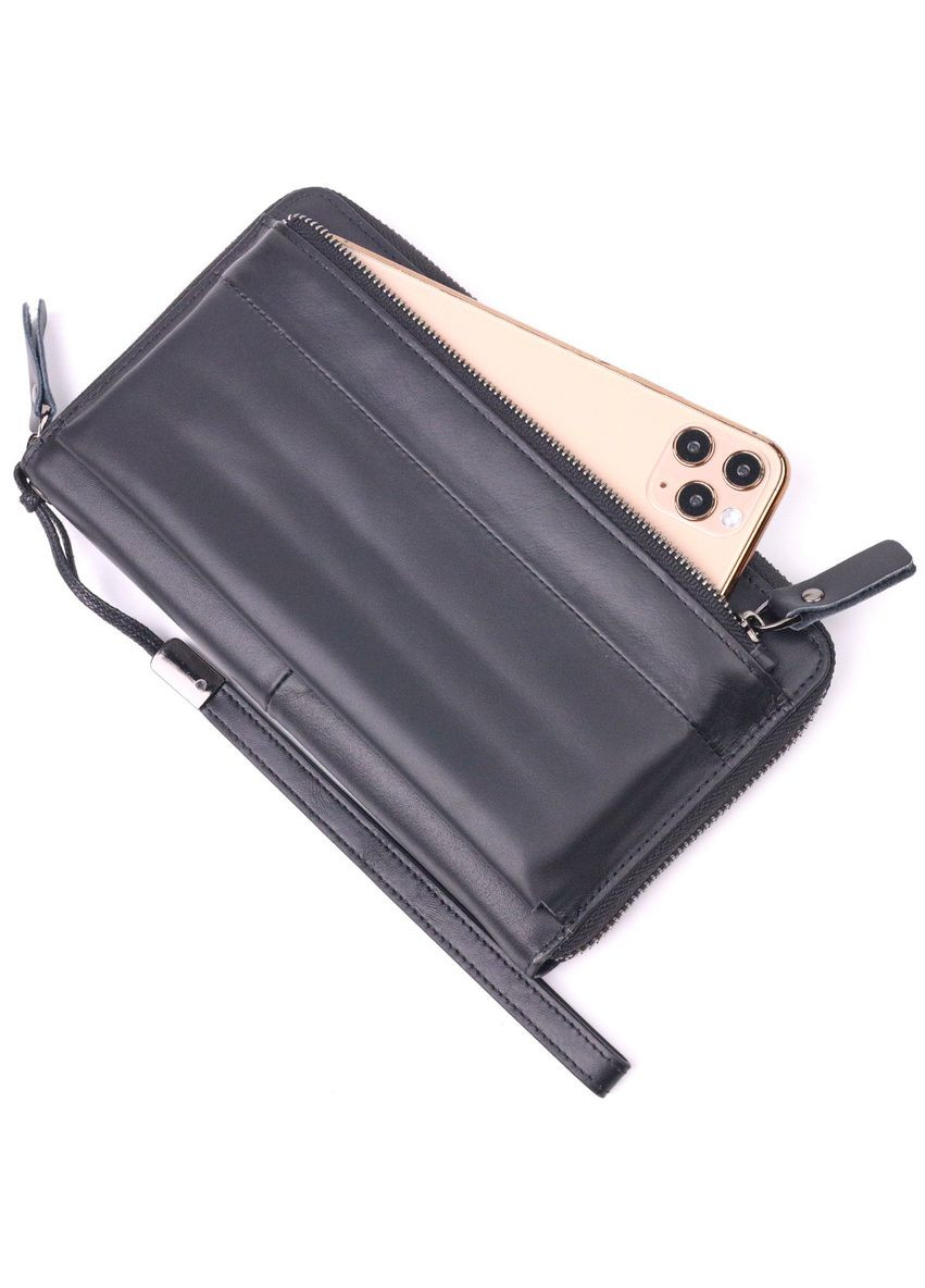 Оригінальний чоловічий клатч з натуральної гладкої шкіри 21292 Чорний Vintage (329151155)