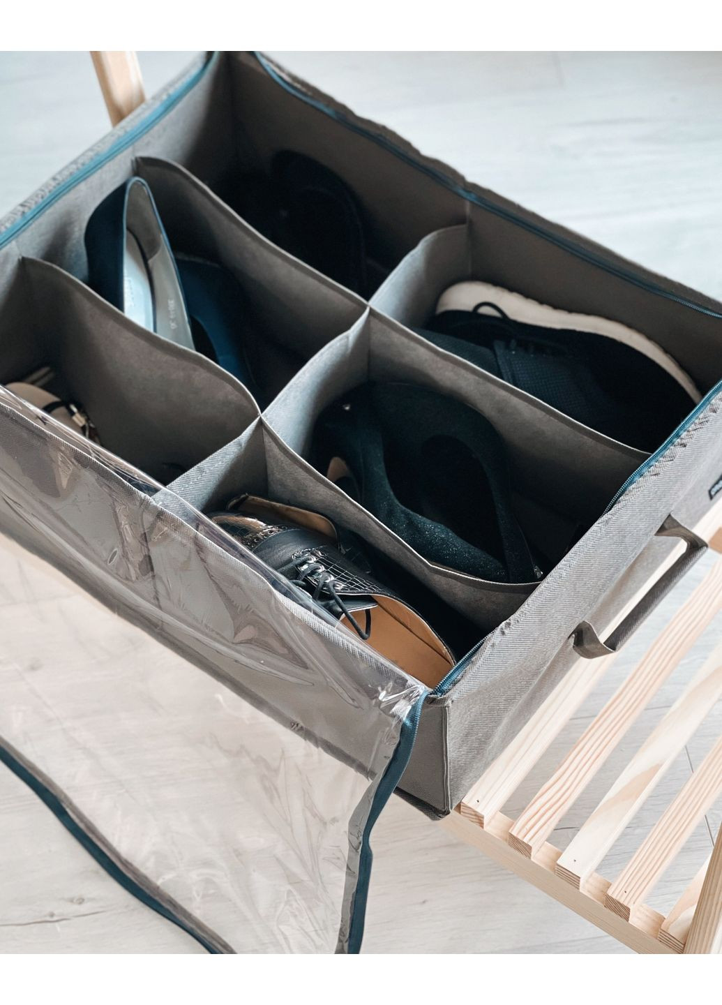 Органайзер-коробка для обуви на 6 пар до 39 размера 53*40*15 см (белый) Organize (356473616)