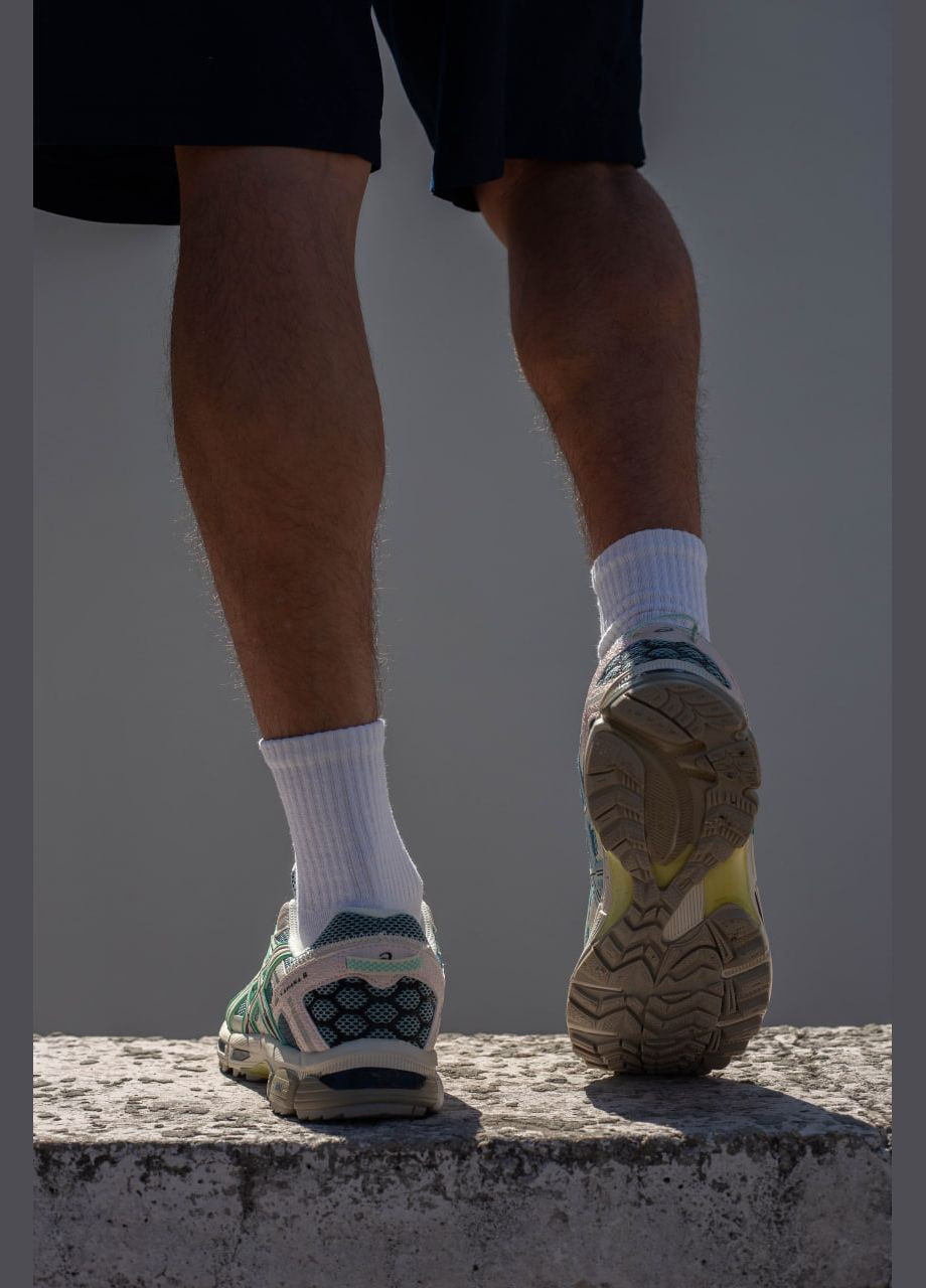 Бежевые летние мужские летние кроссовки текстиль ассикс gel-kahana 8 beige green/pink No Brand