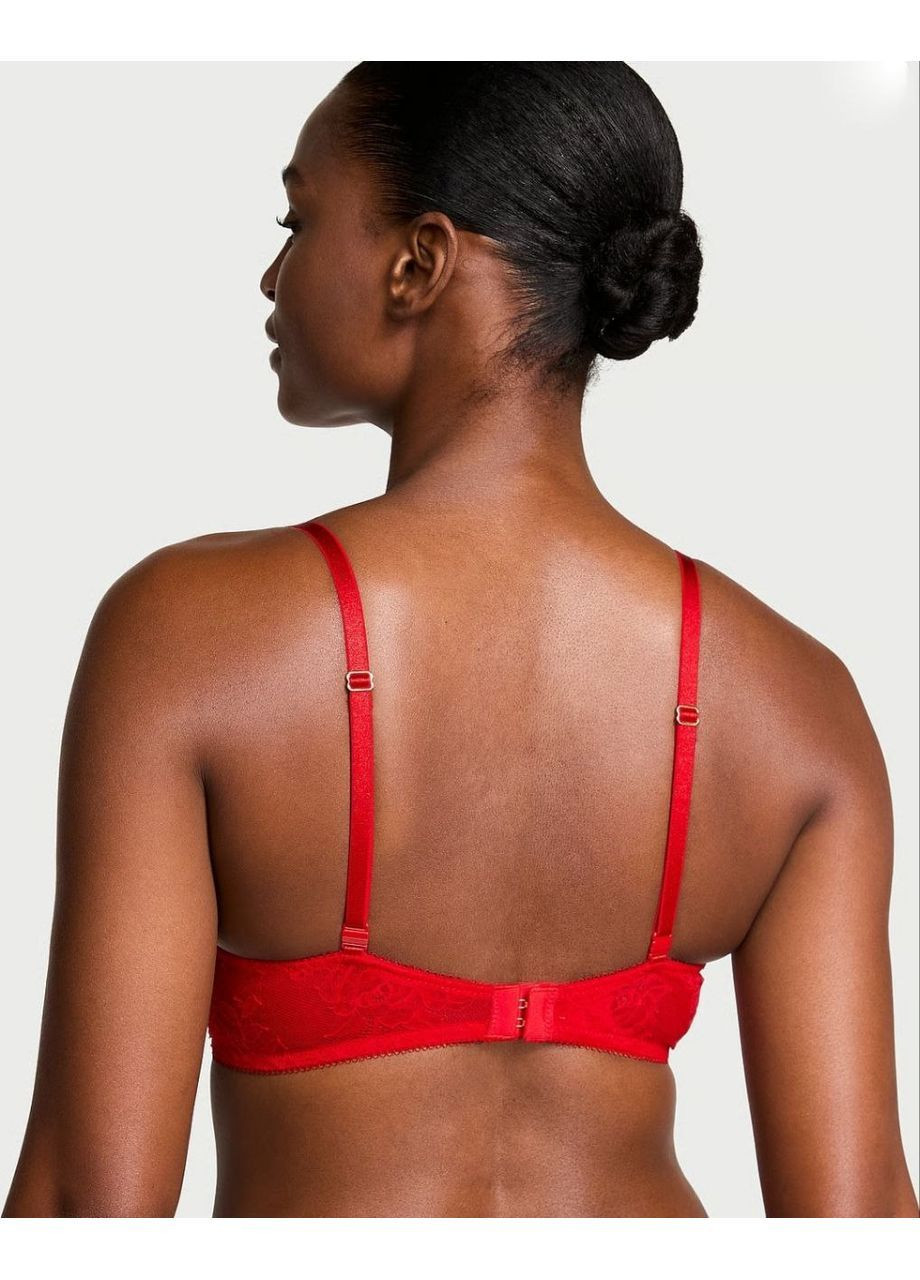 Червоний мереживний червоний бюстгальтер (80с) Victoria's Secret з кісточками поліестер