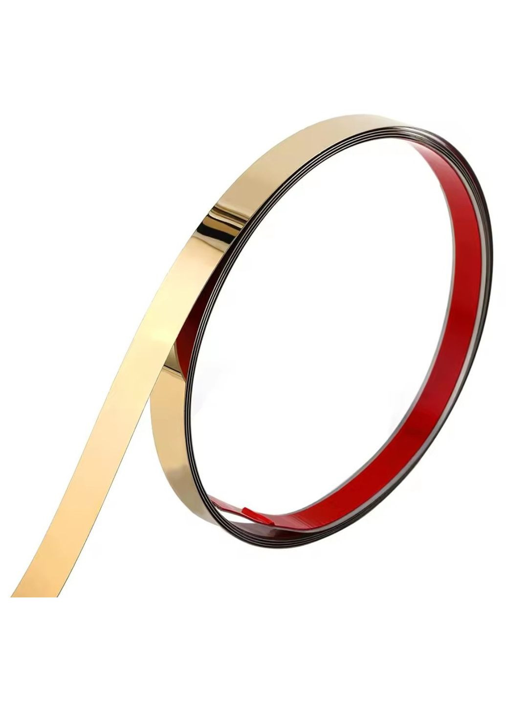 Металлическая матовая наклейка полоса Золотая 5 м х 3 см No Brand (365287982)