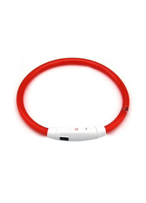 Світлодіодний LED нашийник L-18 Red M USB світний водовідштовхувальний для собак і котів 7 шт. Lesko (352012876)