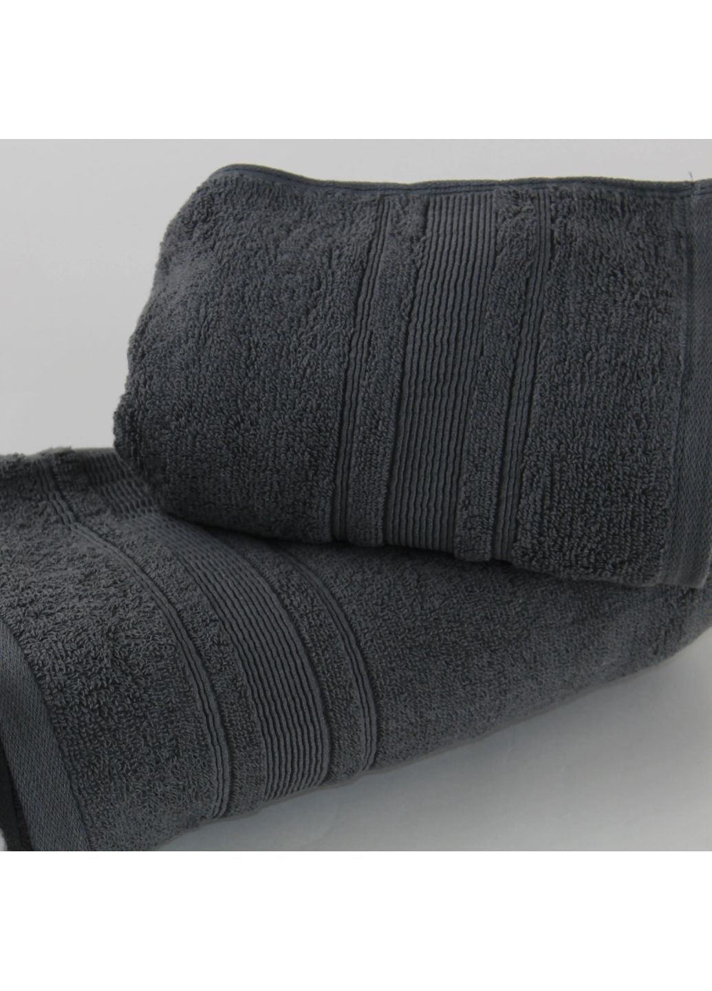 Хлопковое полотенце для тела 70*140 см, 550 г/м2 Fancy Темно-серый (2575070140) ТЕП однотонный темно-серый