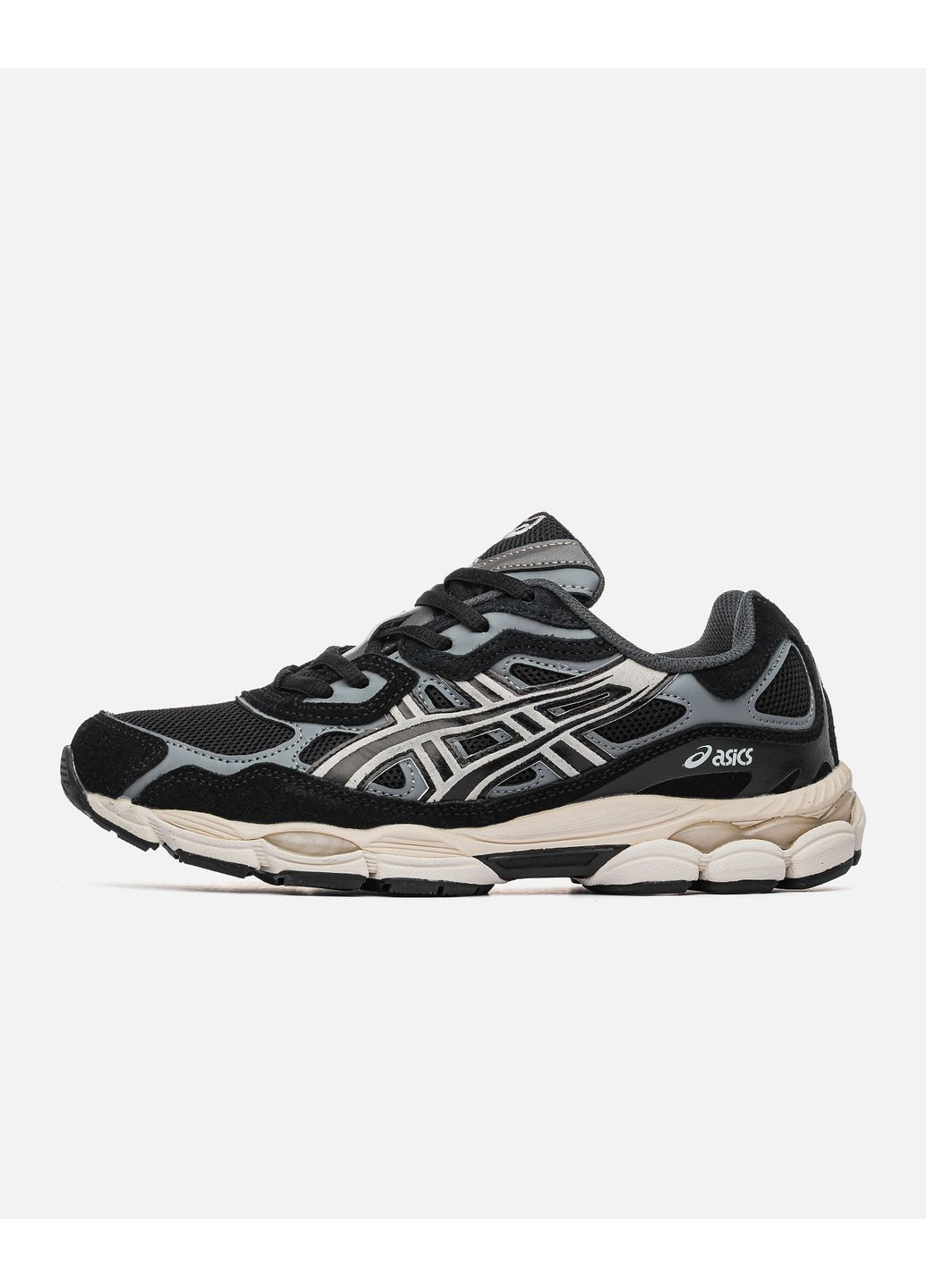 Чорні Осінні кросівки чоловічі asics black cream No Brand Gel-NYC