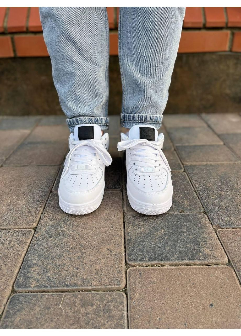 КРОСІВКИ ЖІНОЧІ NIKE AIR FORCE 1 WHITE BLACK НАЙК АІР ФОРС 1 ПРЕМІУМ No Brand чорні демісезони (367174658)