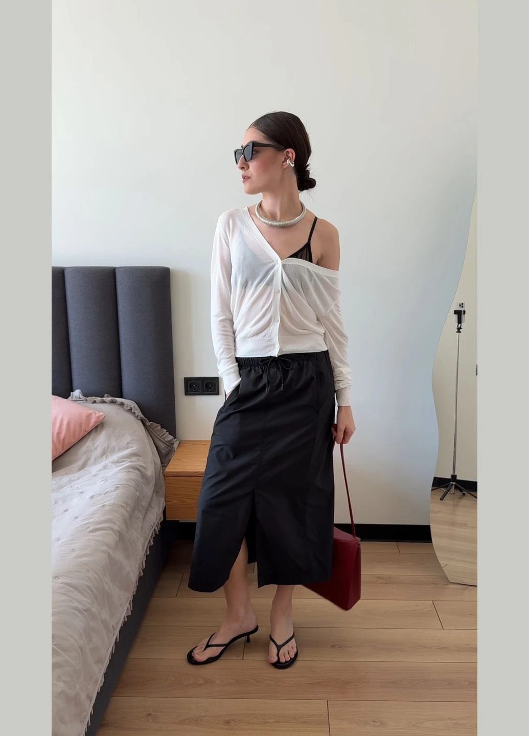 Черная юбка parachute (470907) Uniqlo