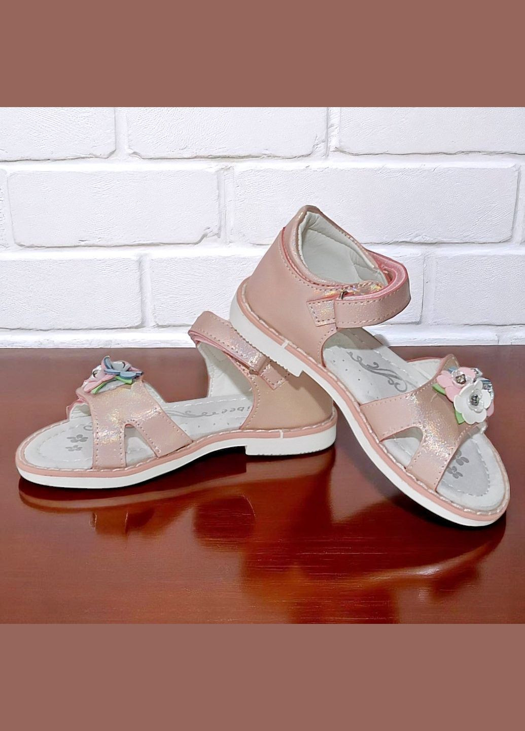 Розовые повседневные, праздничные открытые ортопедические босоножки сандалии на липучках для девочки летняя обувь Clibee на липучке