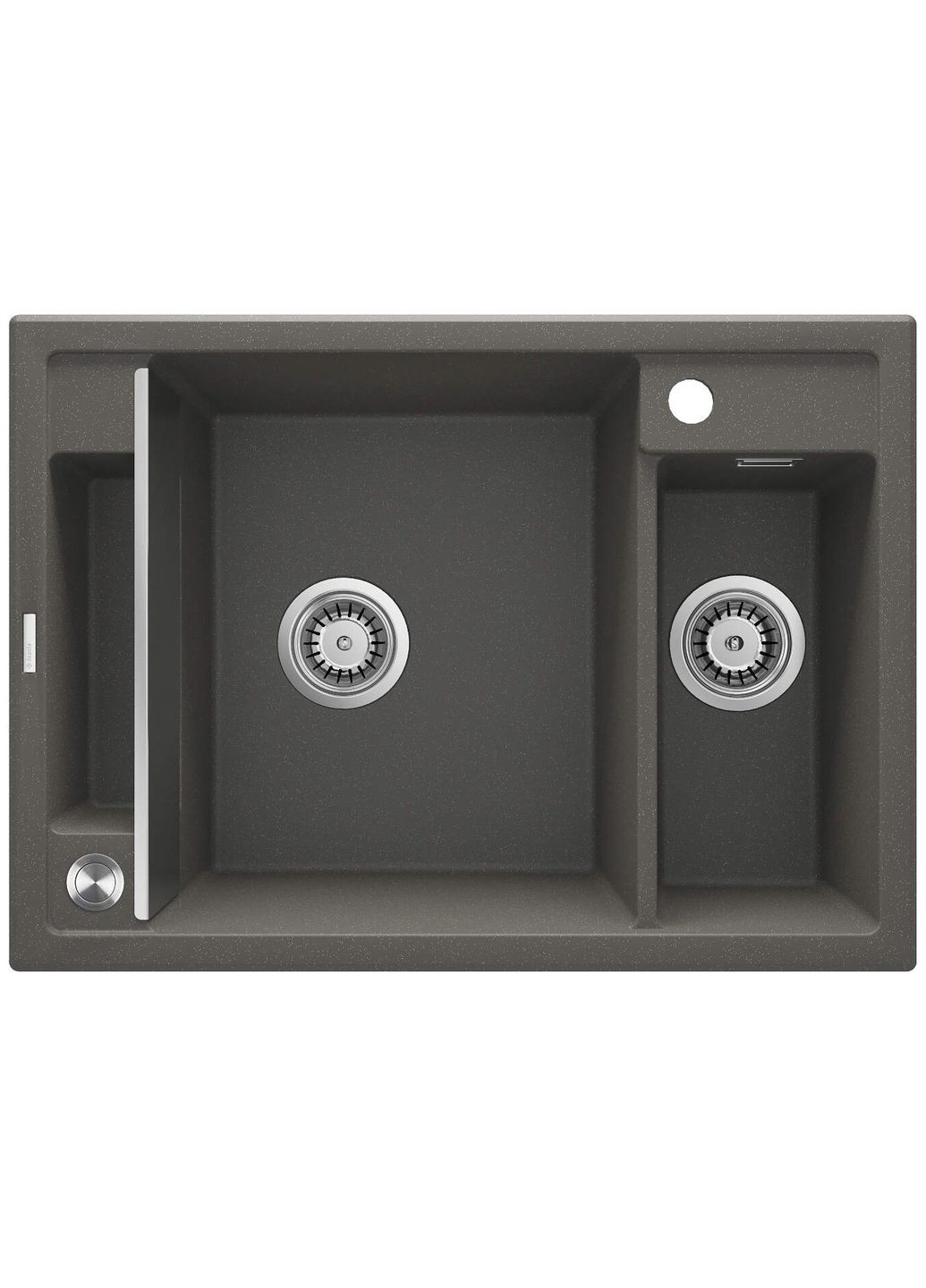 Мийка кухонна Magnetic, граніт, прямокут., з крилом, 690х500х219мм, чаша 1.5, врізна, антрацит Deante (315602411)