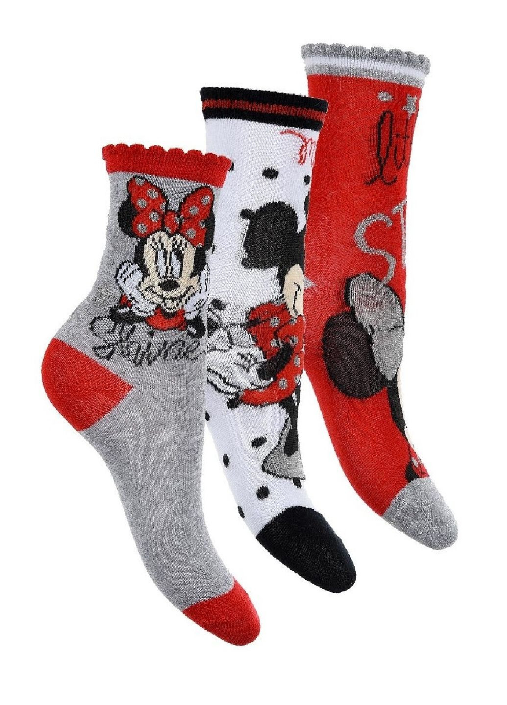 Носки 3 пары Minnie Mouse (Минни Маус) UE06012 EU Disney шкарпетки 3шт. (292142651)